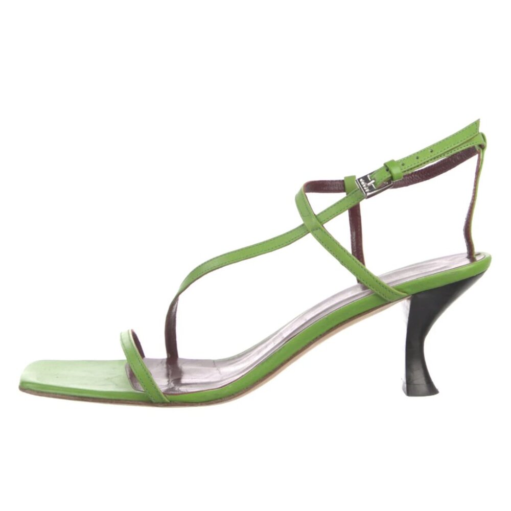 STAUD Green Strappy Sandals
